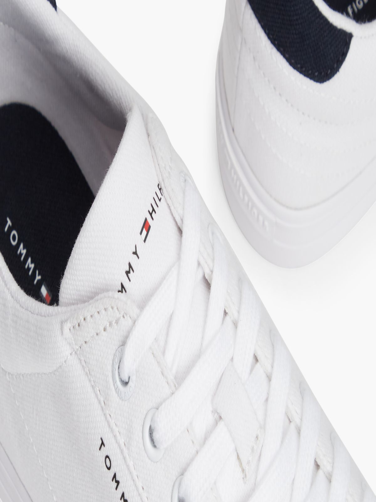 Canvas Embossed Trainers — White