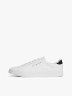 Canvas Embossed Trainers — White 7
