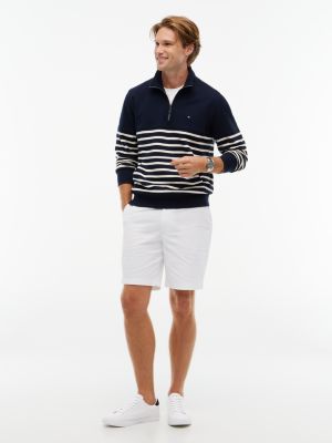 wit canvas sneaker met reliëflogo voor heren - tommy hilfiger