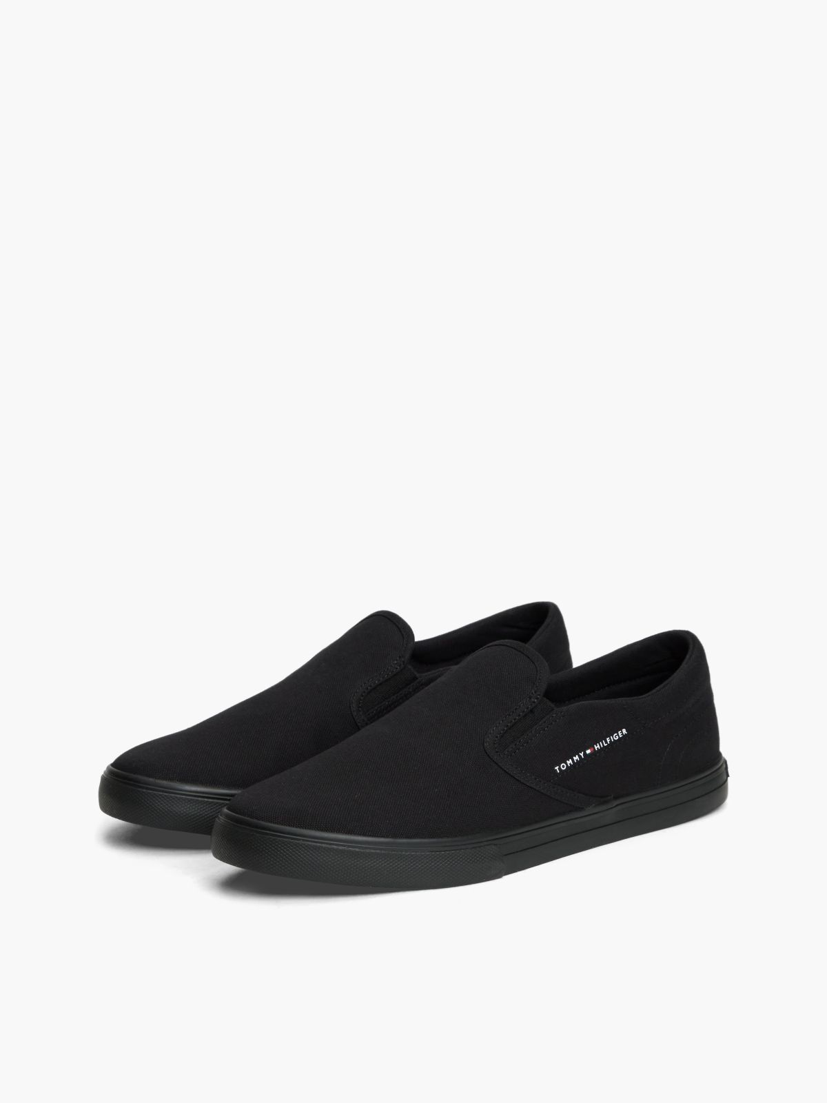 Canvas Slip-On Trainers — Black