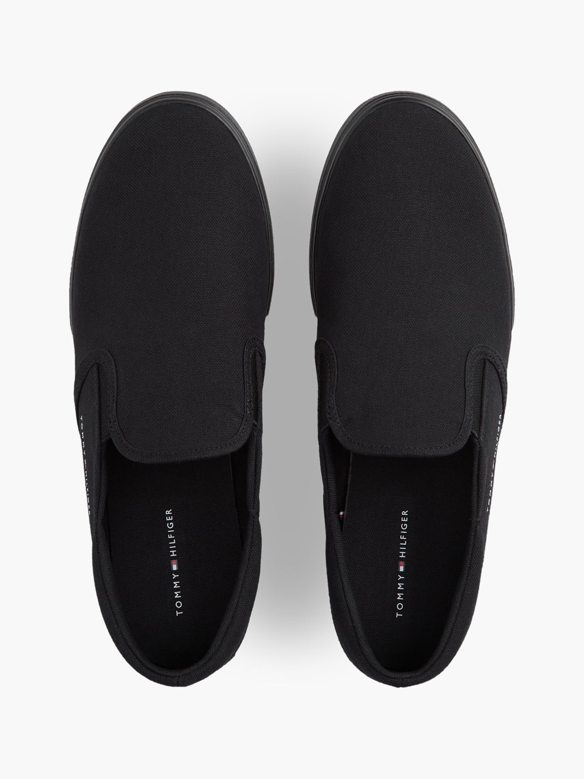 Canvas Slip-On Trainers — Black