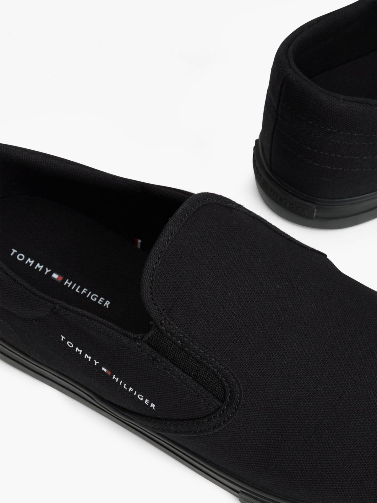 Canvas Slip-On Trainers — Black