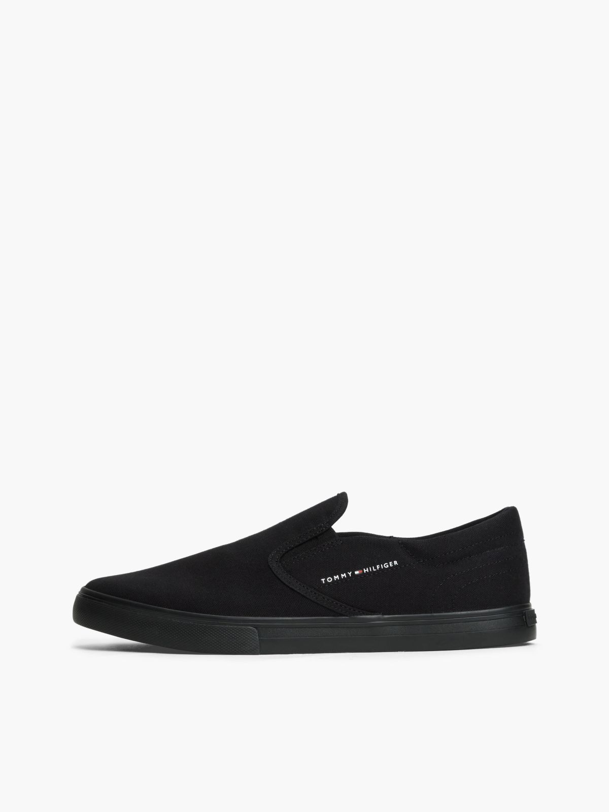 Canvas Slip-On Trainers — Black