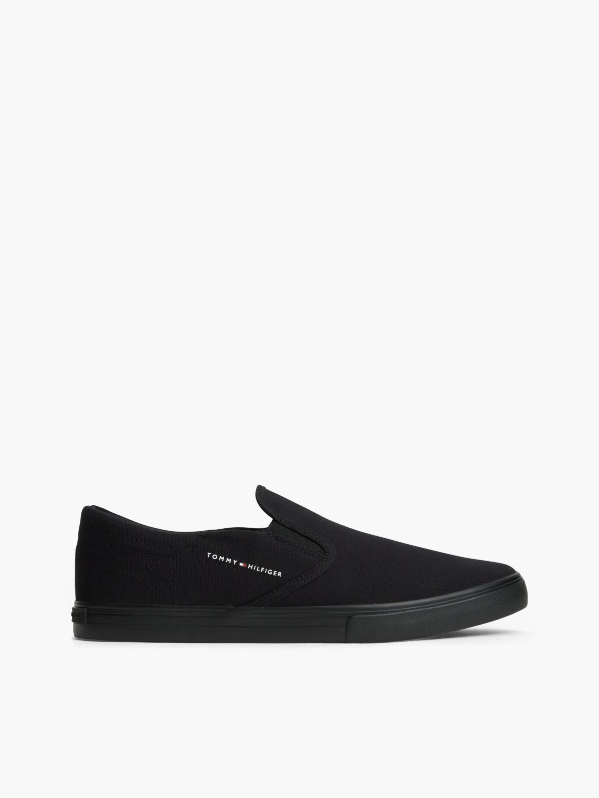 Canvas Slip-On Trainers — Black