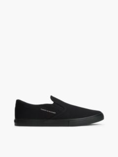 Canvas Slip-On Trainers — Black 1