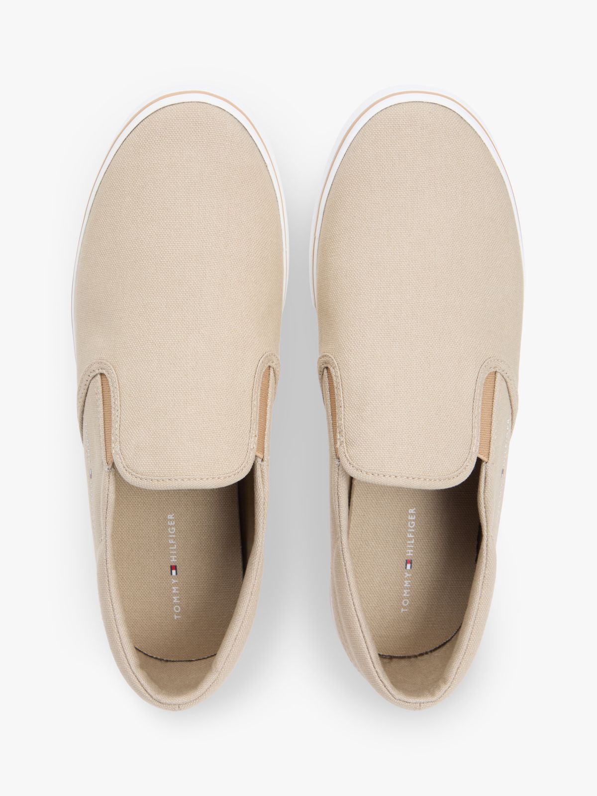 Canvas Slip-On Trainers — Khaki