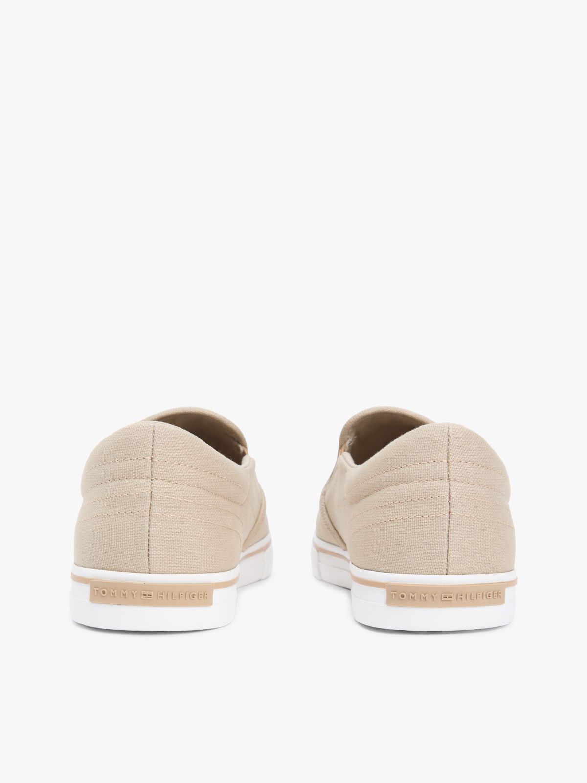 Canvas Slip-On Trainers — Khaki