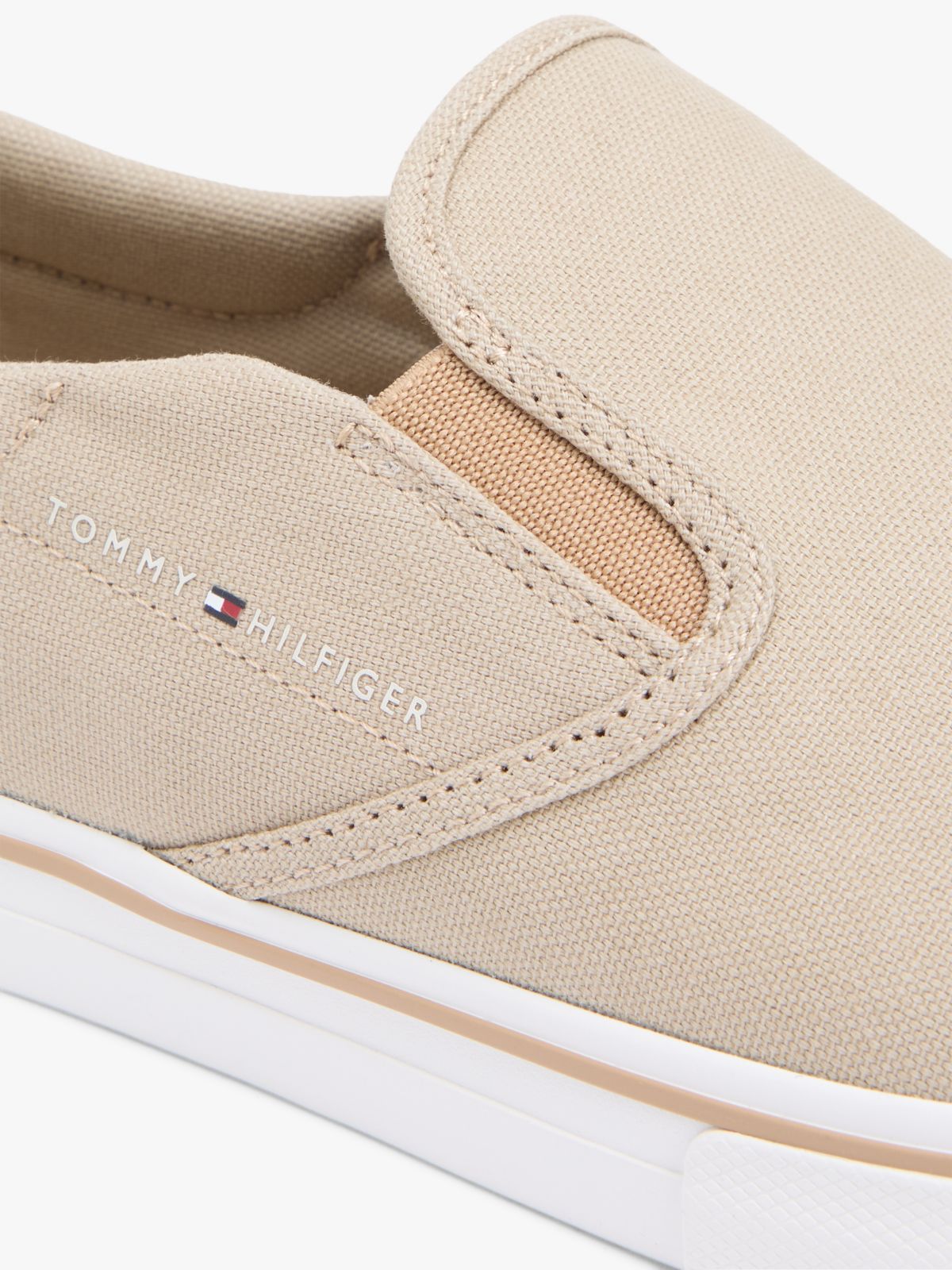 Canvas Slip-On Trainers — Khaki