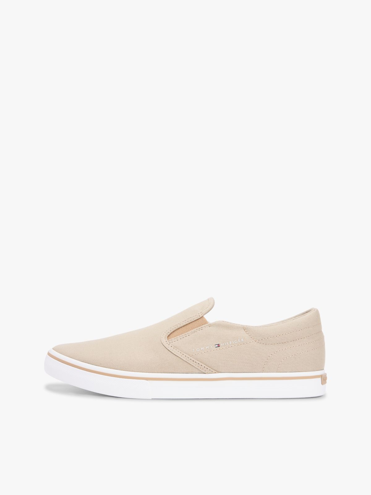 Canvas Slip-On Trainers — Khaki