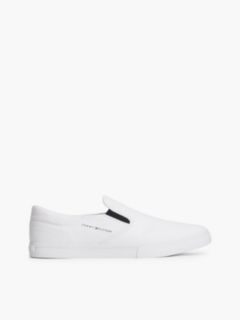 Canvas Slip-On Trainers — White 1