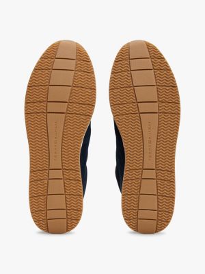 blue suede hybrid trainers for men tommy hilfiger