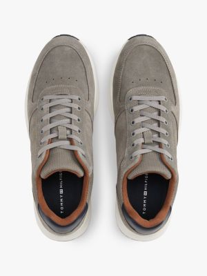 blue suede hybrid trainers for men tommy hilfiger