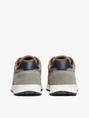 blue suede hybrid trainers for men tommy hilfiger