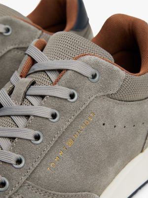 blue suede hybrid trainers for men tommy hilfiger