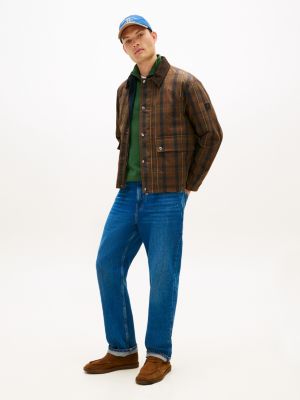 polacchini stringati in camoscio marrone da uomini tommy hilfiger