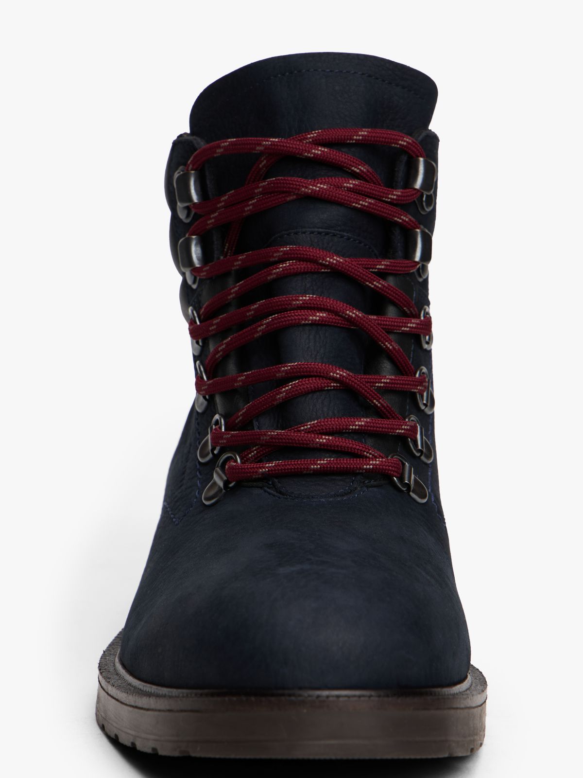 Leather Warm Lined Cleat Ankle Boots — Blue