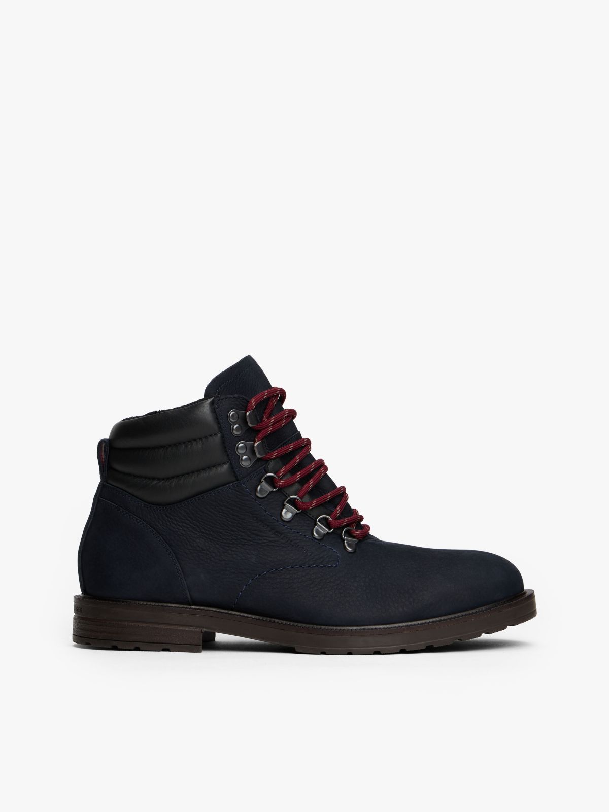 Leather Warm Lined Cleat Ankle Boots — Blue