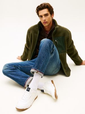 blue lightweight basketball trainers with leather for men tommy hilfiger