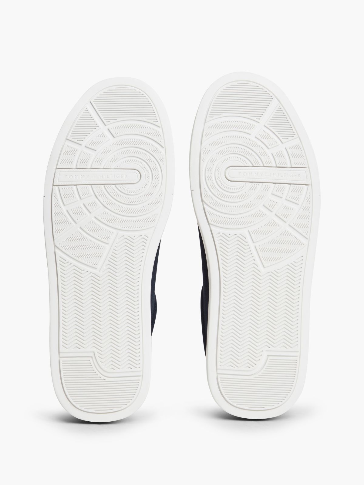Suede Contrast Heel Court Trainers — Blue