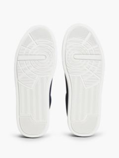 Suede Contrast Heel Court Trainers — Blue 5
