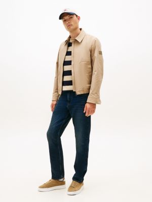 baskets en daim à logo en relief beige pour hommes tommy hilfiger