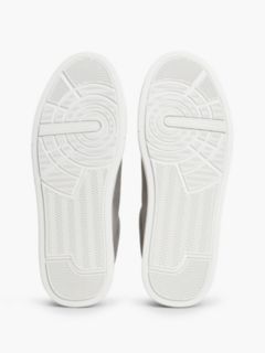 Suede Contrast Heel Court Trainers — Grey 5