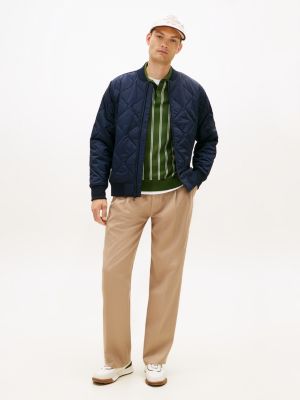 baskets multitextures avec cuir rétro jaune pour hommes tommy hilfiger