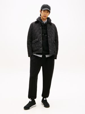 black retro textured mesh trainers for men tommy hilfiger