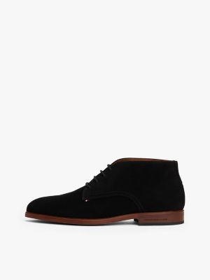 schwarz lace-up ankle boot aus wildleder für herren - tommy hilfiger
