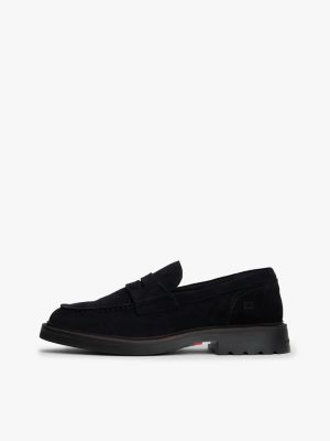mocassins en daim légers noir pour hommes tommy hilfiger