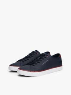 Low Profile Trainers With Leather — Blue 2