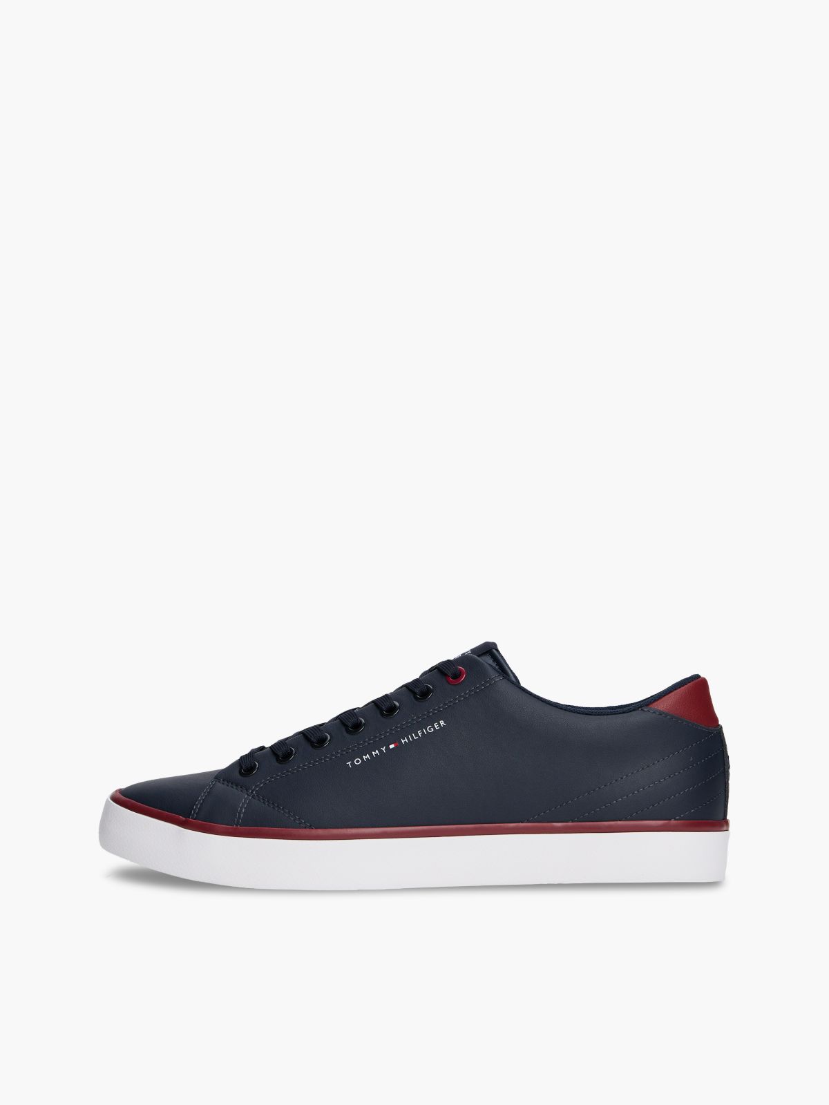 Low Profile Trainers With Leather — Blue