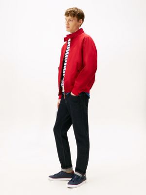 sneakers con pelle e logo blu da uomini tommy hilfiger