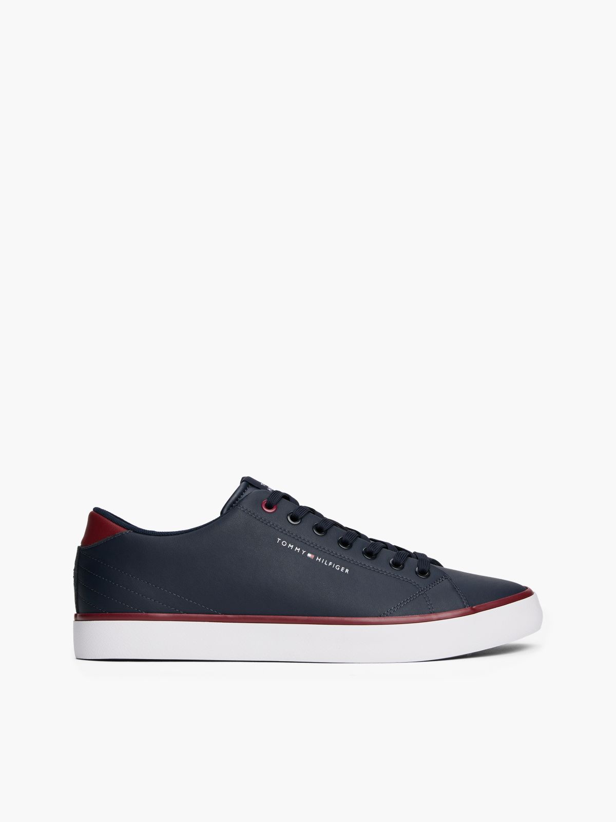 Low Profile Trainers With Leather — Blue