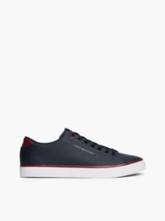 Low Profile Trainers With Leather — Blue 1