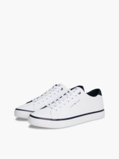 Low Profile Trainers With Leather — White 2