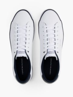 Low Profile Trainers With Leather — White 3