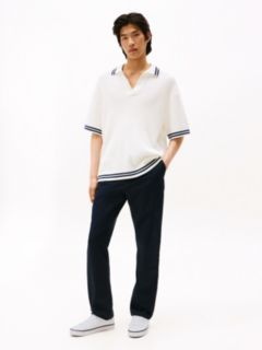 Low Profile Trainers With Leather — White 8