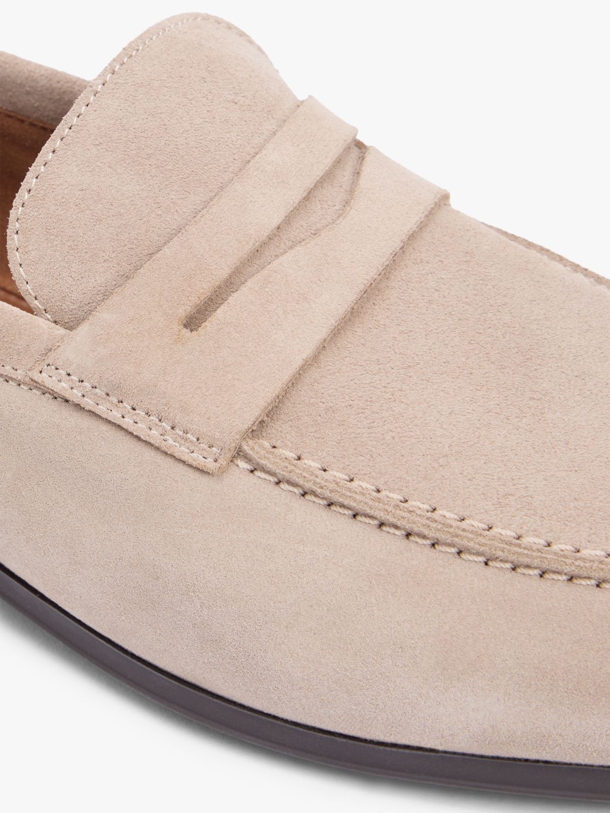 Suede Flexible Loafers — Beige