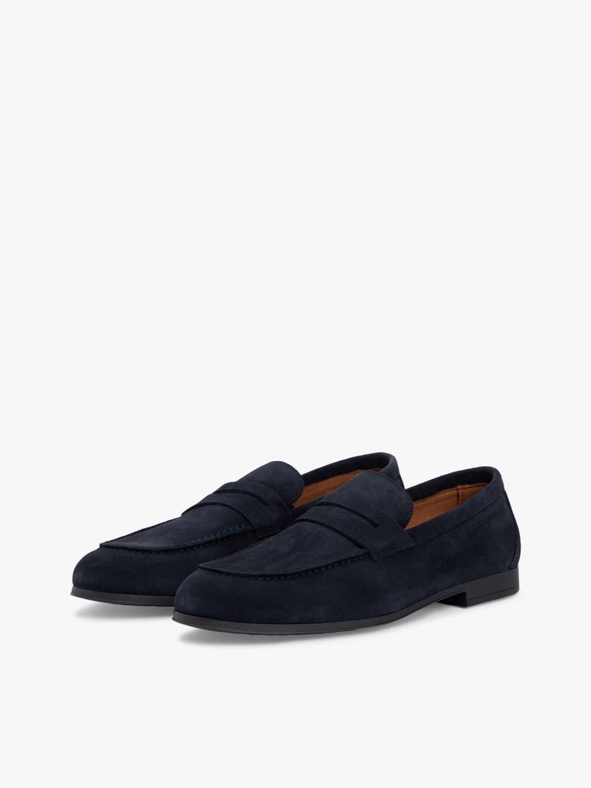 Suede Flexible Loafers — Blue
