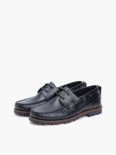Leather Cleat Lightweight Boat Shoes — Black 2
