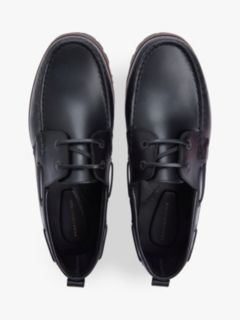 Leather Cleat Lightweight Boat Shoes — Black 3
