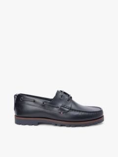 Leather Cleat Lightweight Boat Shoes — Black 1
