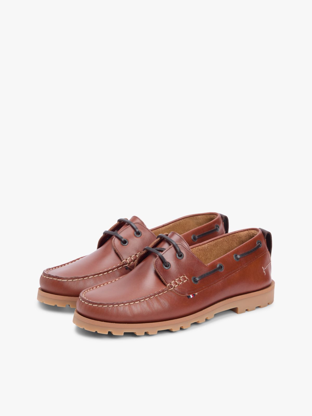 Leather Cleat Lightweight Boat Shoes — Brown