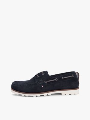 blue suede cleat lightweight boat shoes for men tommy hilfiger