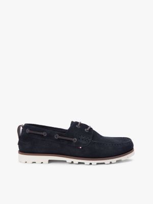 blue suede cleat lightweight boat shoes for men tommy hilfiger