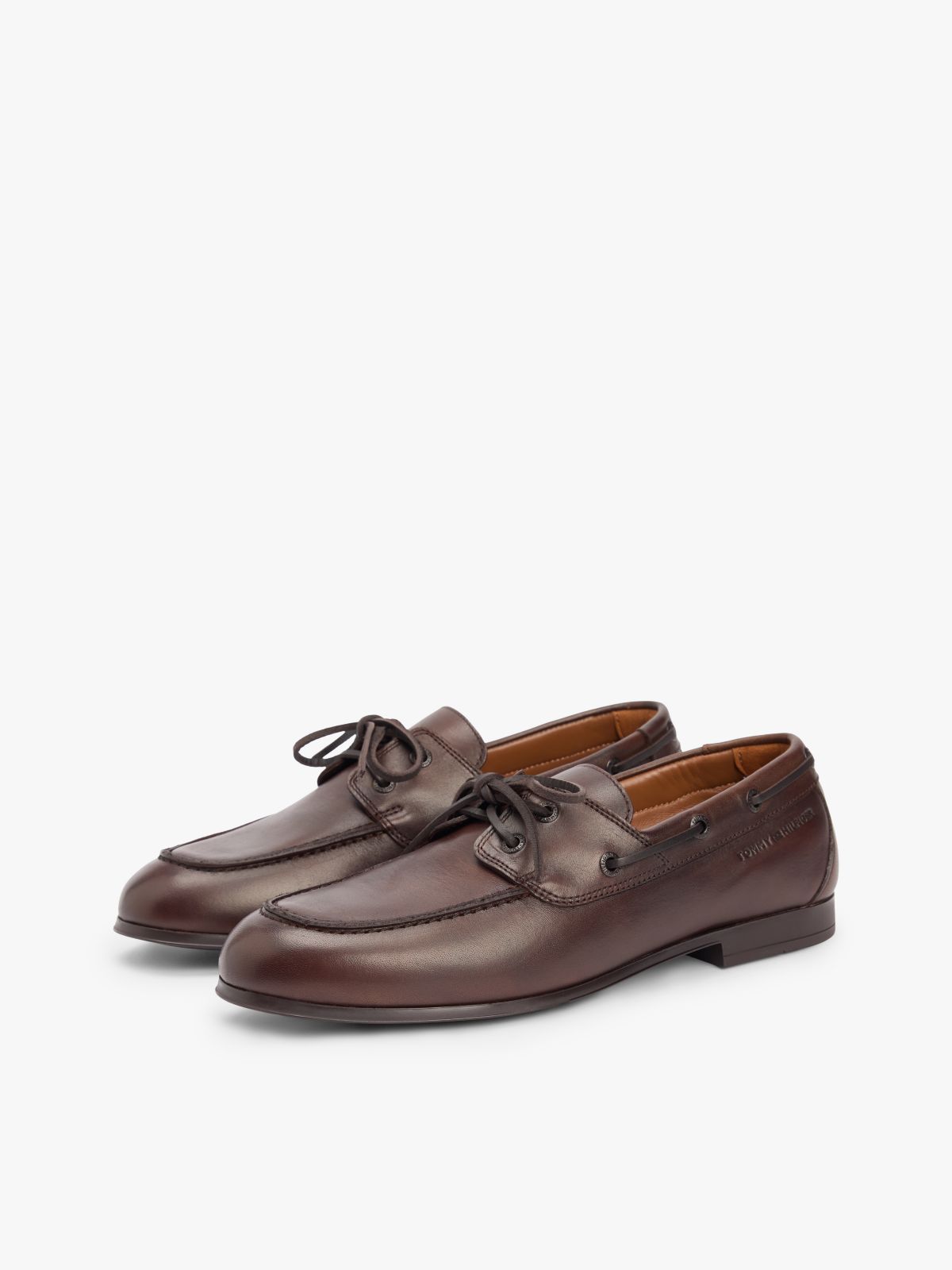 Leather Flexible Boat Shoes — Brown