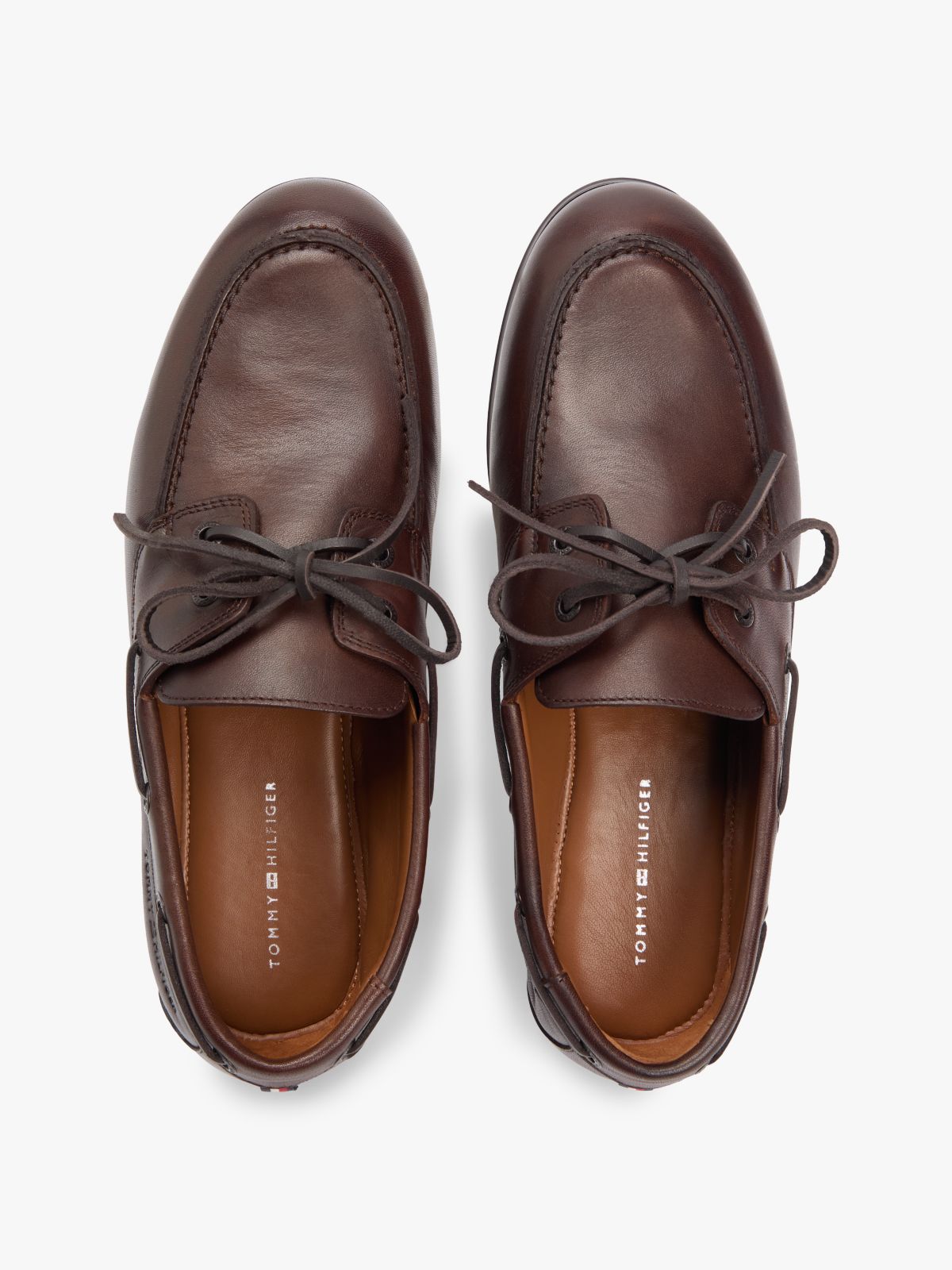 Leather Flexible Boat Shoes — Brown