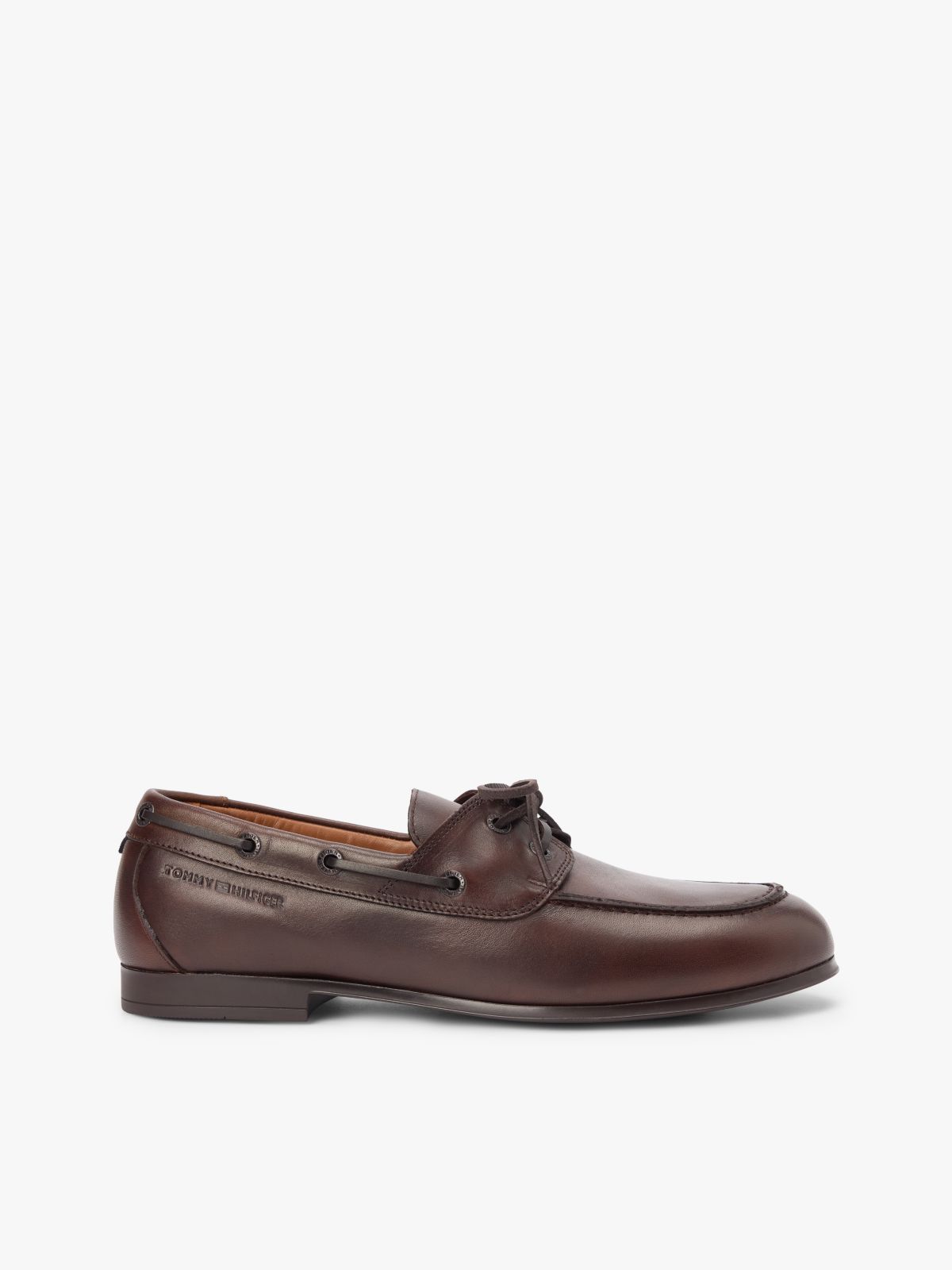 Leather Flexible Boat Shoes — Brown