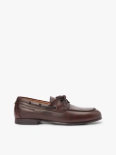 Leather Flexible Boat Shoes — Brown 1